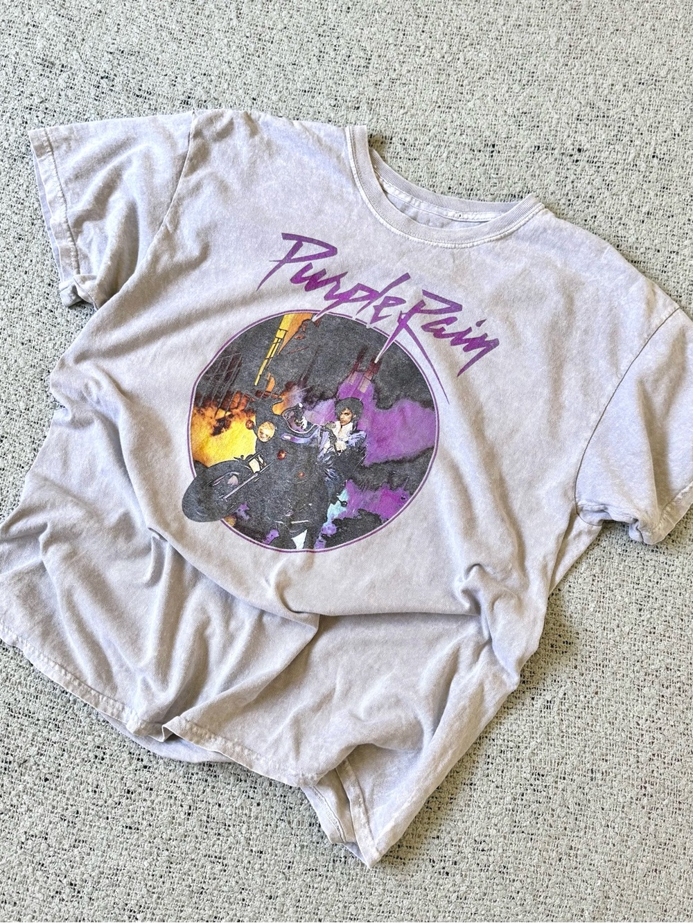 Prince Light Purple 'Purple Rain' Graphic Tee Unisex Oversized Size L